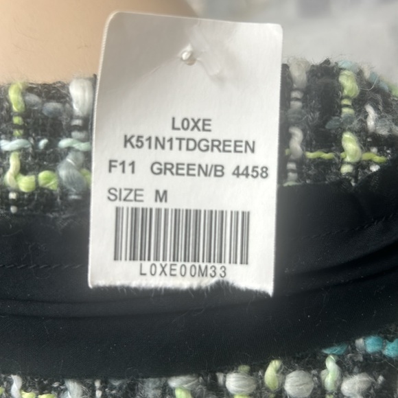 Vintage Sandro Tweed Blazer Suit Set Skirt Size 10 Blazer M Turquoise A Line NWT - Picture 14 of 14